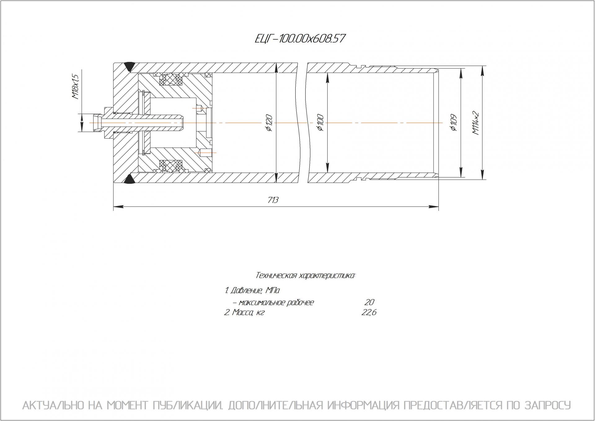 ЕЦГ-100.00х608.57 Гидроцилиндр