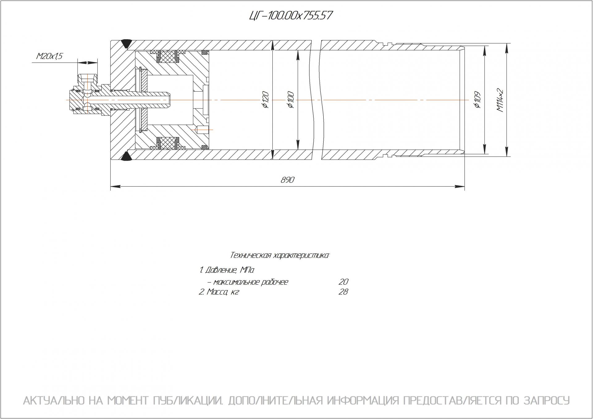 ЦГ-100.00х755.57 Гидроцилиндр