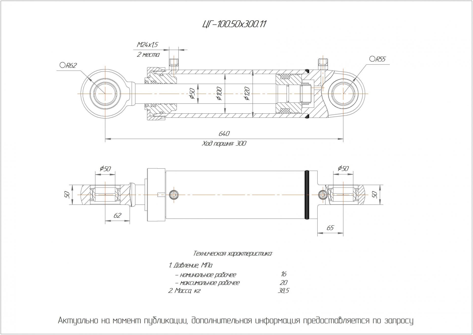 ЦГ-100.50х300.11 Гидроцилиндр