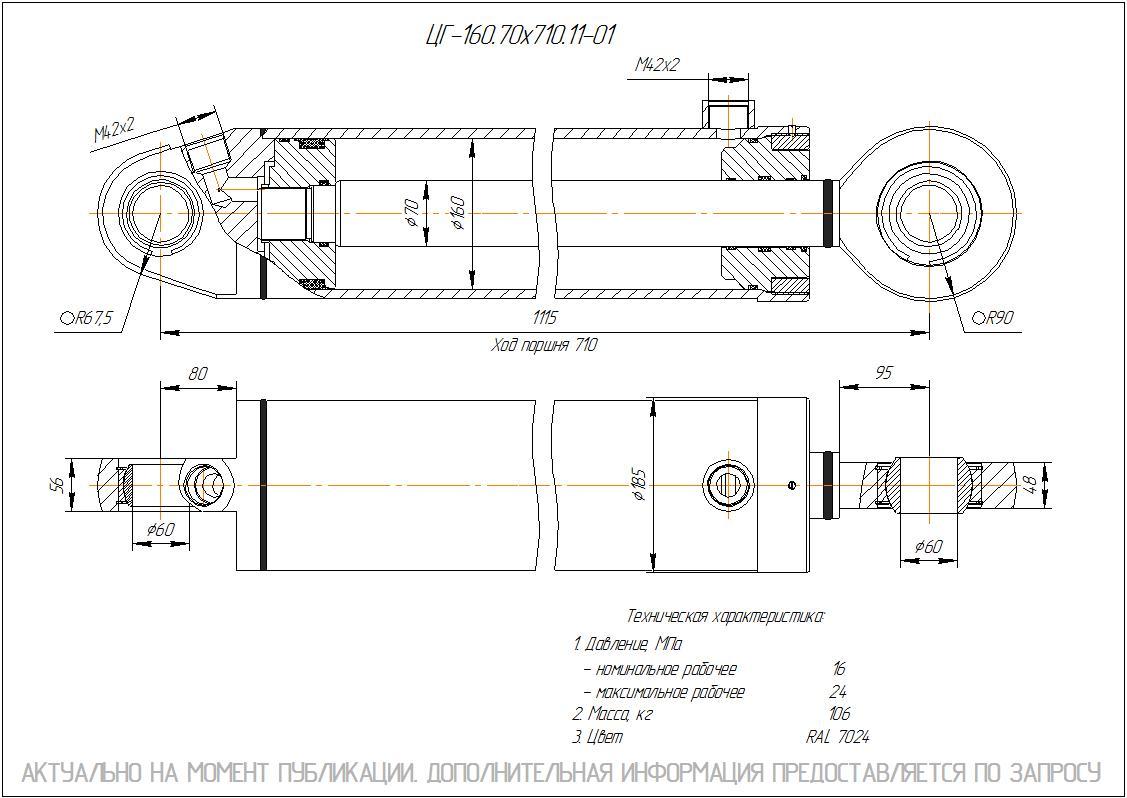 ЦГ-160.70х710.11-01 Гидроцилиндр