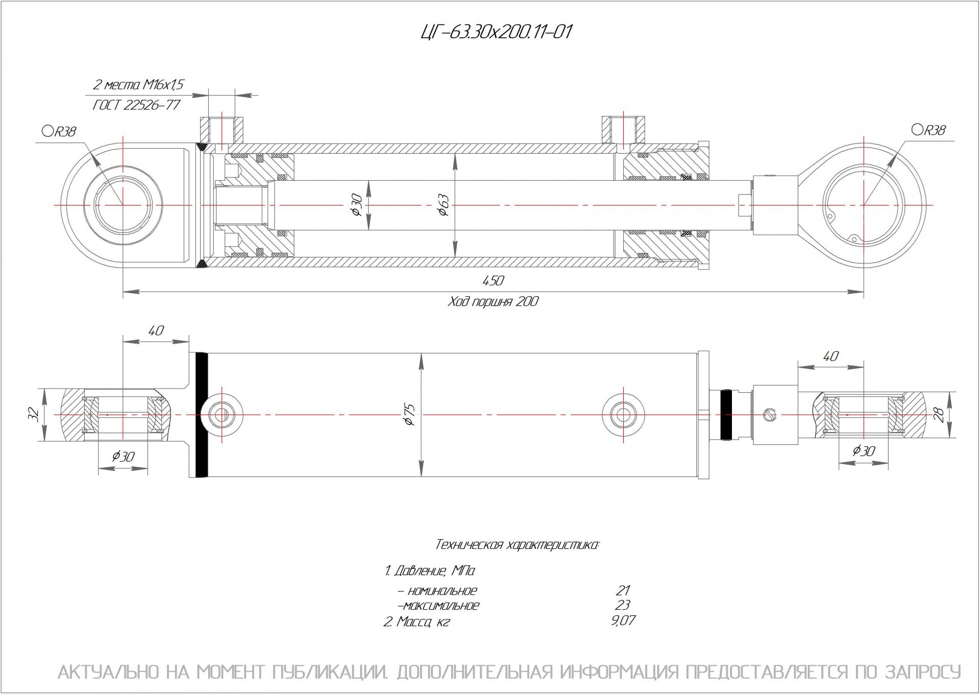 ЦГ-63.30х200.11-01 Гидроцилиндр